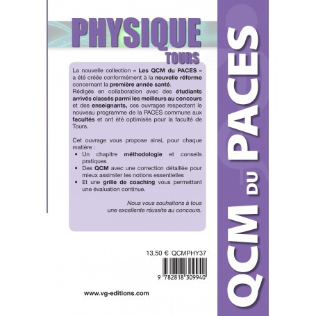 Physique UE3a - Tours - Romain Auger - VG éditions - VG Librairies